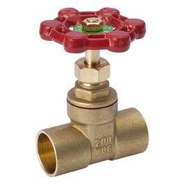 Gate Valve, Brass, 0.5-In.