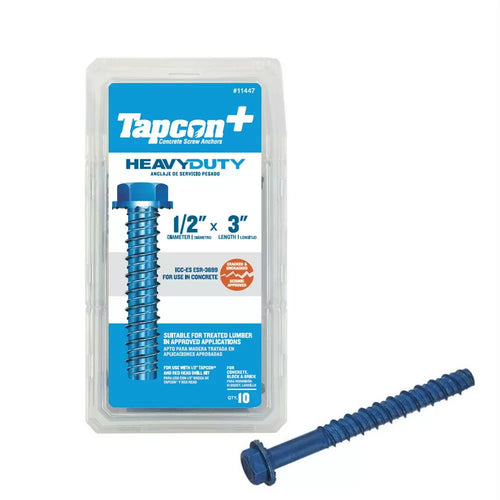 Tapcon 1/2 in. x 3 in. Hex-Washer-Head Large Diameter Concrete Anchors