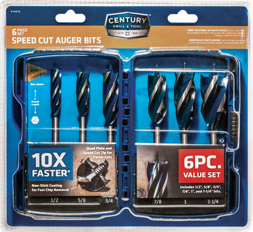 Century Drill And Tool 6 Piece Speed Cut Auger Bit Set (6 Piece)