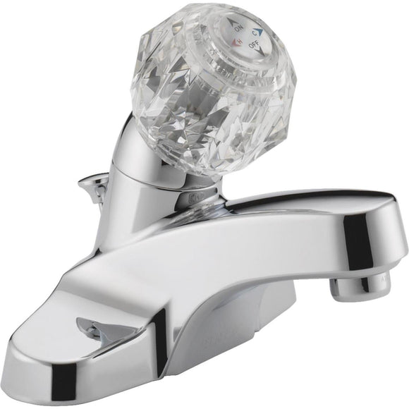 Peerless Chrome 1-Handle Knob 4 In. Centerset Bathroom Faucet with Pop-Up