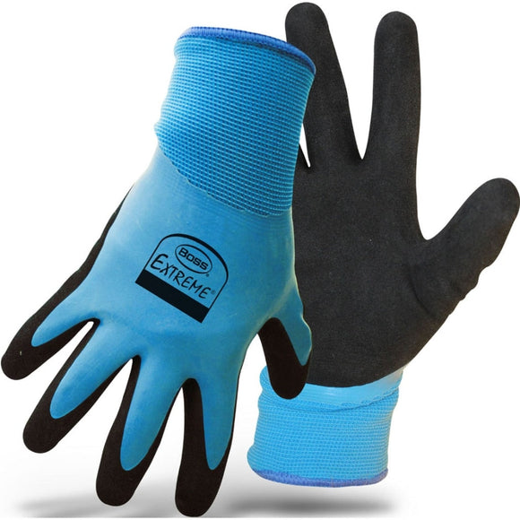 Boss Extreme Double Dipped Latex Glove (Blue/Navy Large)